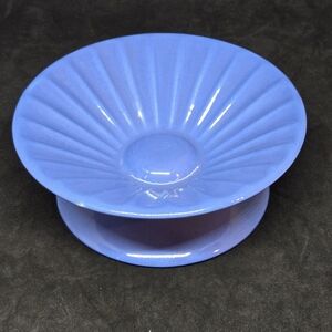 Vtg Hall Pedestal Powder Blue Candy Dish Trinket Dish